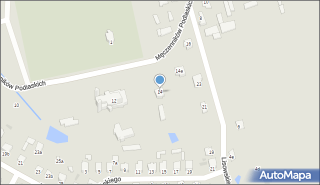 Radzyń Podlaski, bł. Męczenników Podlaskich, 14, mapa Radzyń Podlaski