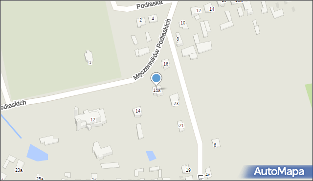 Radzyń Podlaski, bł. Męczenników Podlaskich, 14a, mapa Radzyń Podlaski