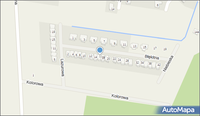 Radzyny, Błękitna, 16, mapa Radzyny