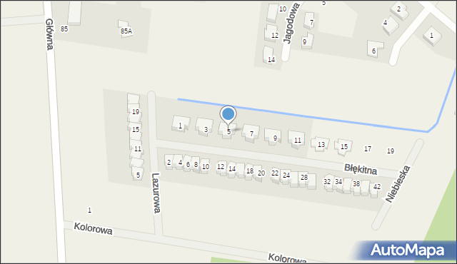 Radzyny, Błękitna, 5, mapa Radzyny