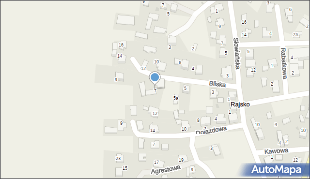 Rajsko, Bliska, 7, mapa Rajsko