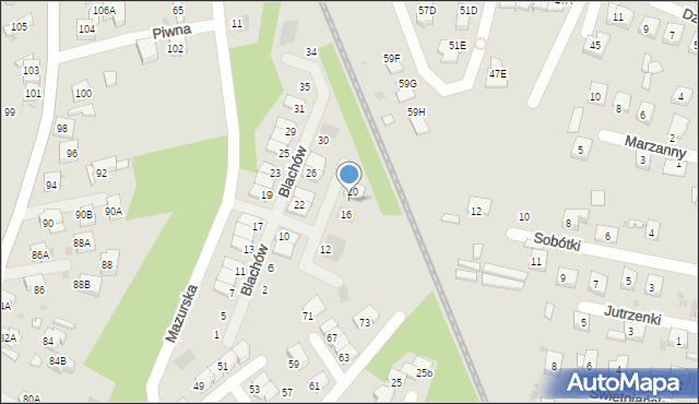 Ruda Śląska, Blachów Ewy i Andrzeja, 18, mapa Rudy Śląskiej