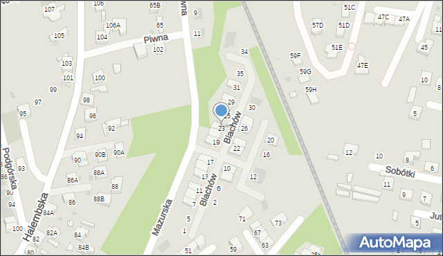 Ruda Śląska, Blachów Ewy i Andrzeja, 23, mapa Rudy Śląskiej