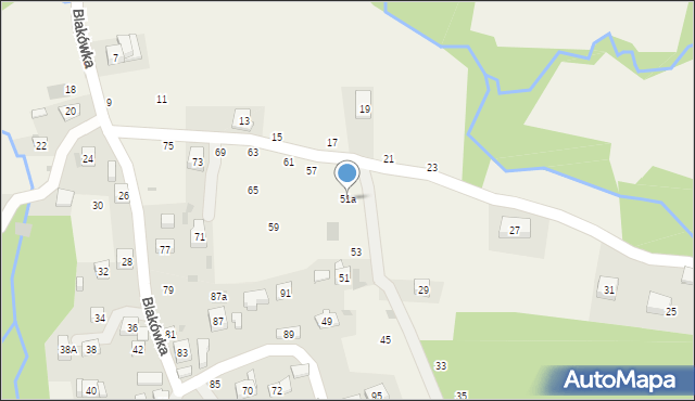 Rudnik, Blakówka, 51a, mapa Rudnik