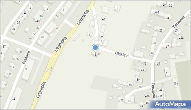 Ruszowice, Błękitna, 1, mapa Ruszowice