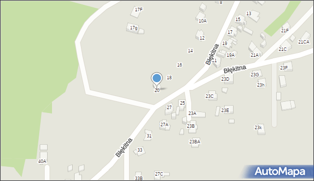 Rybnik, Błękitna, 20, mapa Rybnika