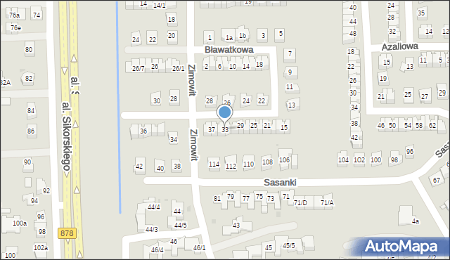 Rzeszów, Bławatkowa, 33, mapa Rzeszów