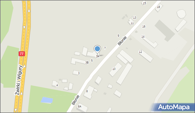 Sandomierz, Błonie, 3A, mapa Sandomierza