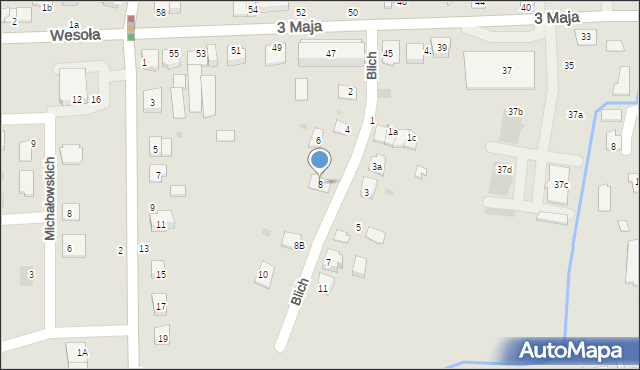 Sędziszów Małopolski, Blich, 8, mapa Sędziszów Małopolski