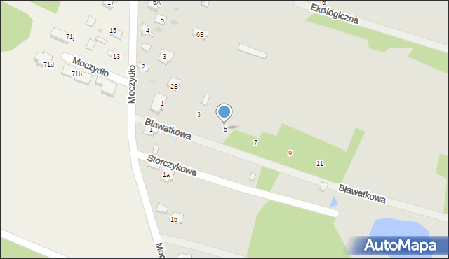 Serock, Bławatkowa, 5, mapa Serock