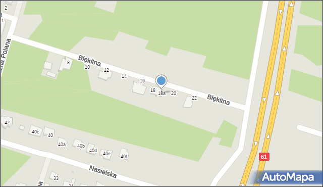 Serock, Błękitna, 18a, mapa Serock