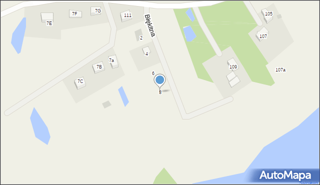 Sierakowice, Błękitna, 8, mapa Sierakowice