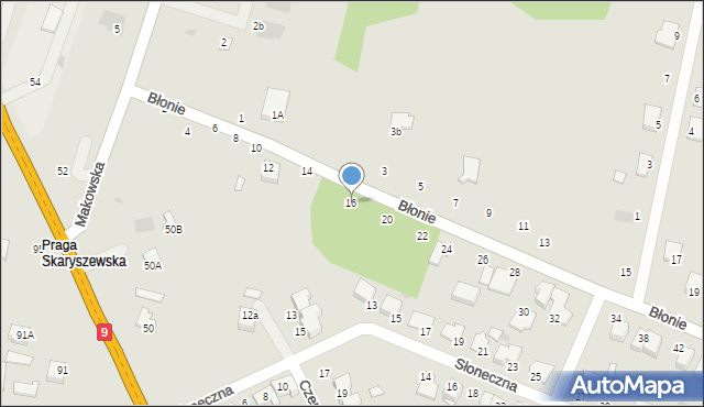 Skaryszew, Błonie, 16, mapa Skaryszew