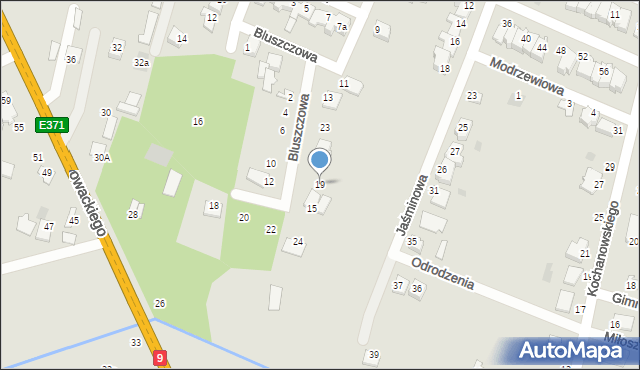 Skaryszew, Bluszczowa, 19, mapa Skaryszew