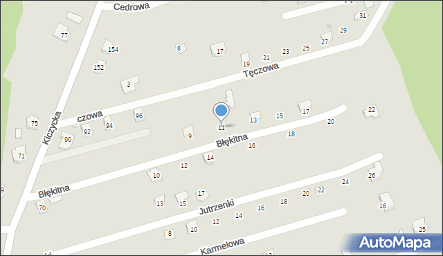 Skoczów, Błękitna, 11, mapa Skoczów