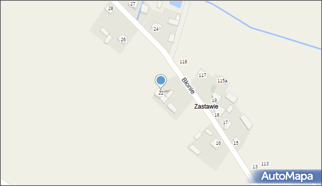 Skrzelczyce, Błonie, 22, mapa Skrzelczyce
