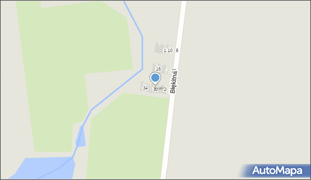 Słupsk, Błękitna, 30, mapa Słupska