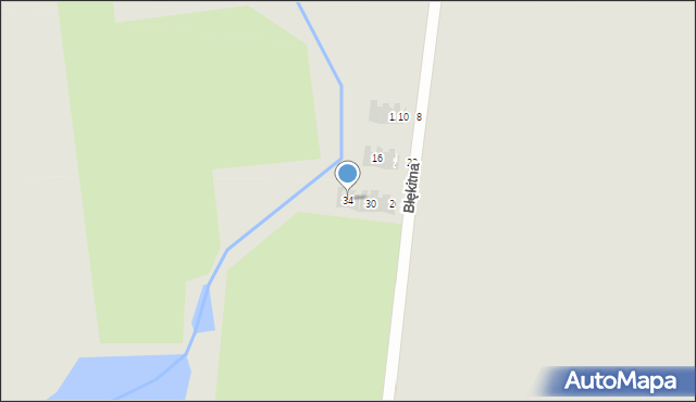 Słupsk, Błękitna, 34, mapa Słupska