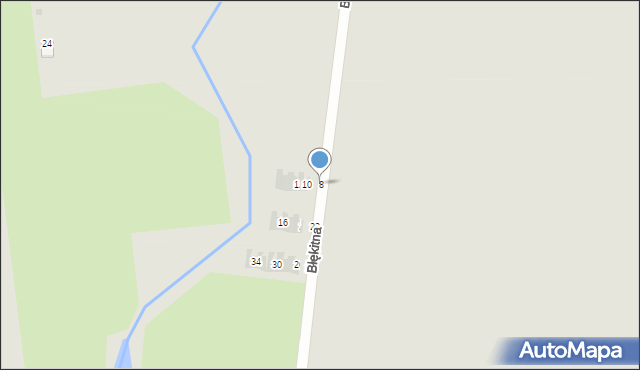 Słupsk, Błękitna, 8, mapa Słupska