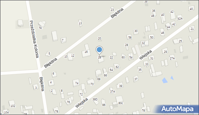 Sokołów Podlaski, Błękitna, 18, mapa Sokołów Podlaski