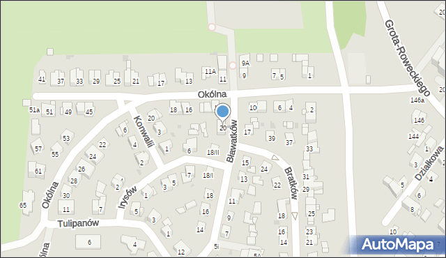 Sosnowiec, Bławatków, 20, mapa Sosnowca