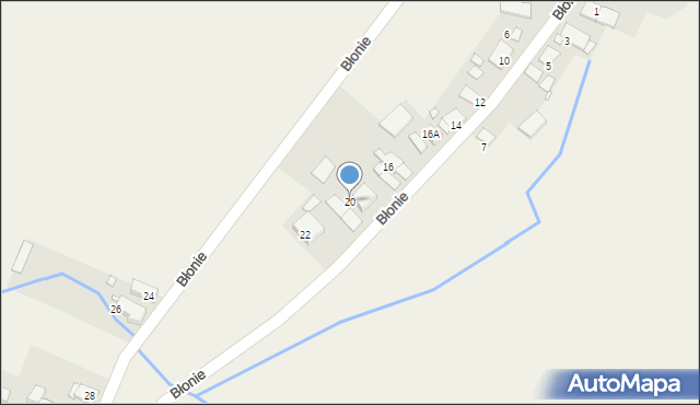 Stare Siołkowice, Błonie, 20, mapa Stare Siołkowice