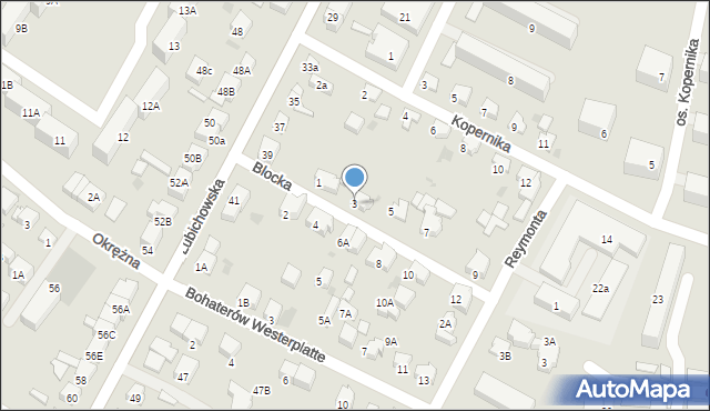 Starogard Gdański, Blocka Józefa, ks., 3, mapa Starogard Gdański