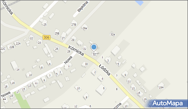 Stęszew, Błonie, 32, mapa Stęszew