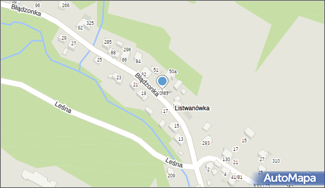 Sucha Beskidzka, Błądzonka, 50/83, mapa Sucha Beskidzka