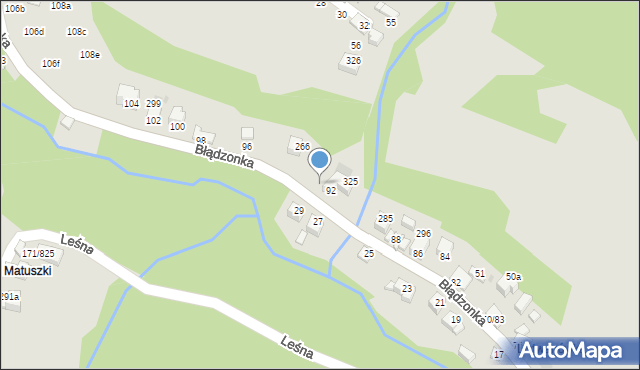 Sucha Beskidzka, Błądzonka, 92a, mapa Sucha Beskidzka