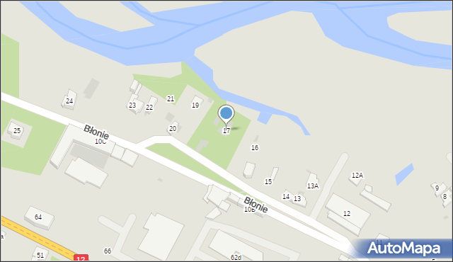 Sulejów, Błonie, 17, mapa Sulejów