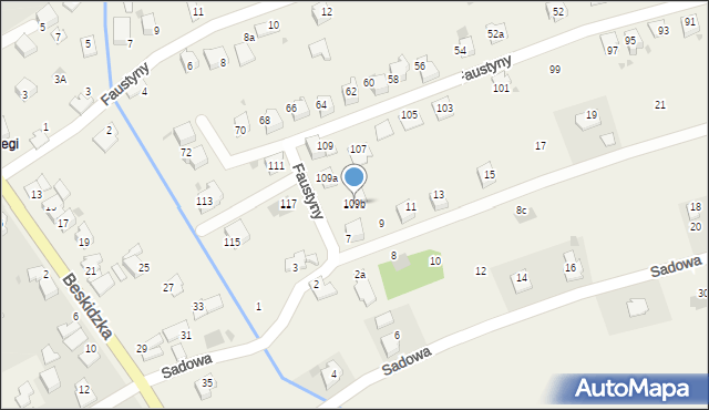 Sułkowice, bł. s. Faustyny, 109b, mapa Sułkowice