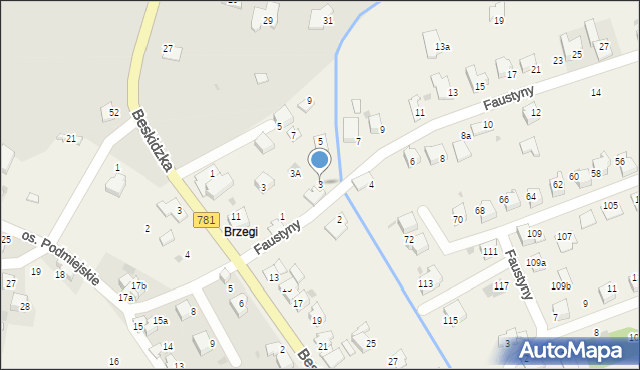 Sułkowice, bł. s. Faustyny, 3, mapa Sułkowice