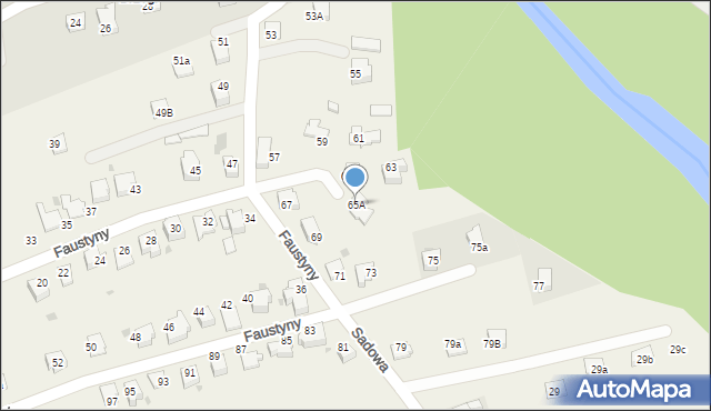 Sułkowice, bł. s. Faustyny, 65A, mapa Sułkowice