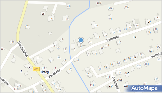 Sułkowice, bł. s. Faustyny, 9, mapa Sułkowice