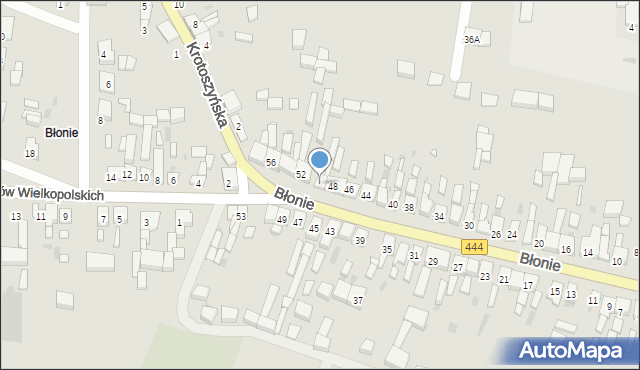 Sulmierzyce, Błonie, 50, mapa Sulmierzyce