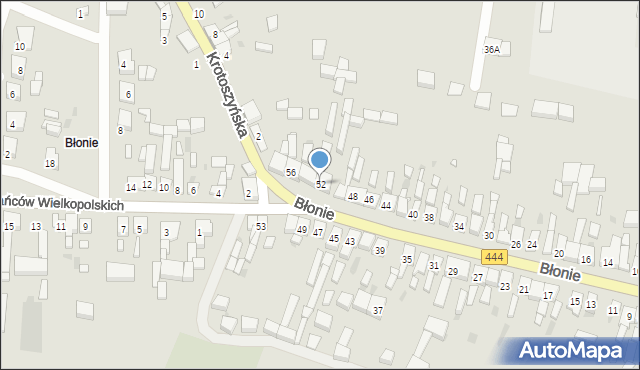 Sulmierzyce, Błonie, 52, mapa Sulmierzyce