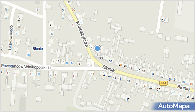 Sulmierzyce, Błonie, 58, mapa Sulmierzyce