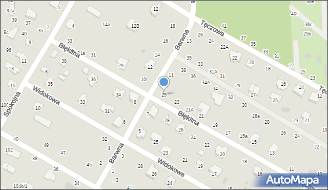 Świdnik, Błękitna, 25, mapa Świdnika