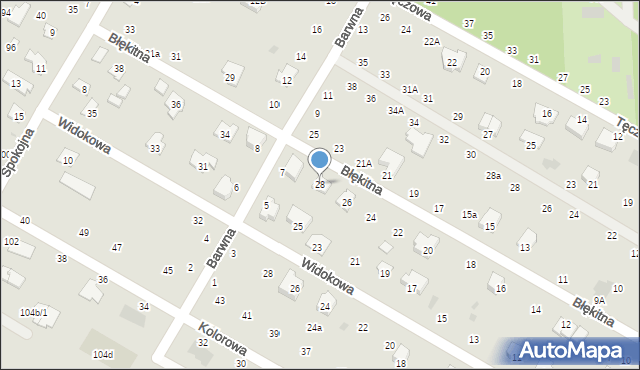 Świdnik, Błękitna, 28, mapa Świdnika