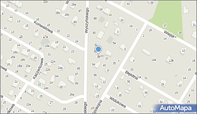 Świdnik, Błękitna, 39, mapa Świdnika