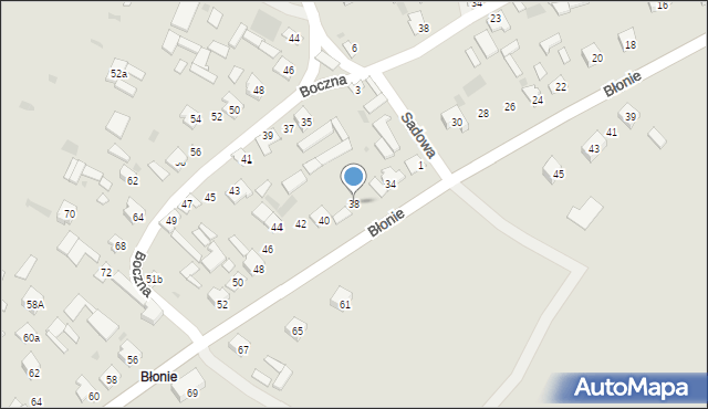 Szczebrzeszyn, Błonie, 38, mapa Szczebrzeszyn