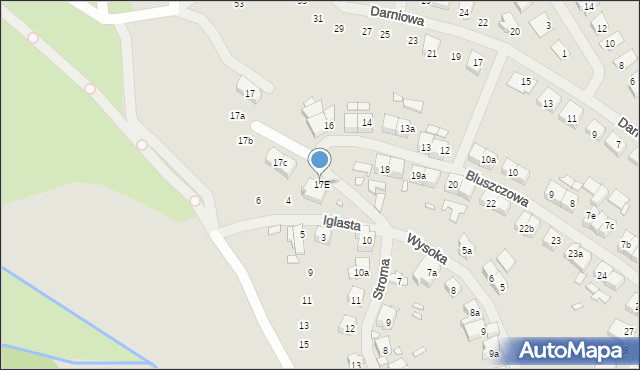 Szczecin, Bluszczowa, 17E, mapa Szczecina