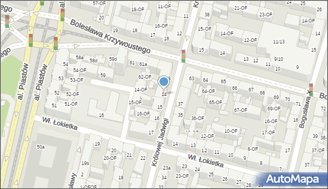 Szczecin, bł. Królowej Jadwigi, 14, mapa Szczecina
