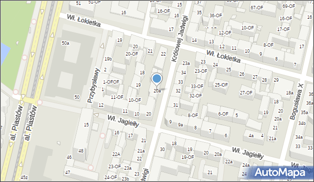 Szczecin, bł. Królowej Jadwigi, 20a, mapa Szczecina