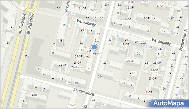 Szczecin, bł. Królowej Jadwigi, 23, mapa Szczecina
