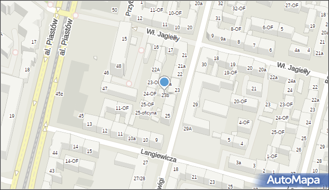 Szczecin, bł. Królowej Jadwigi, 23b, mapa Szczecina