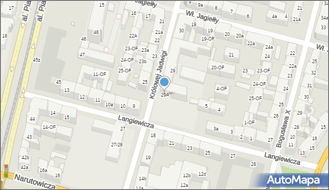 Szczecin, bł. Królowej Jadwigi, 29A, mapa Szczecina