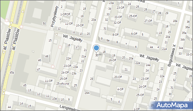 Szczecin, bł. Królowej Jadwigi, 30, mapa Szczecina