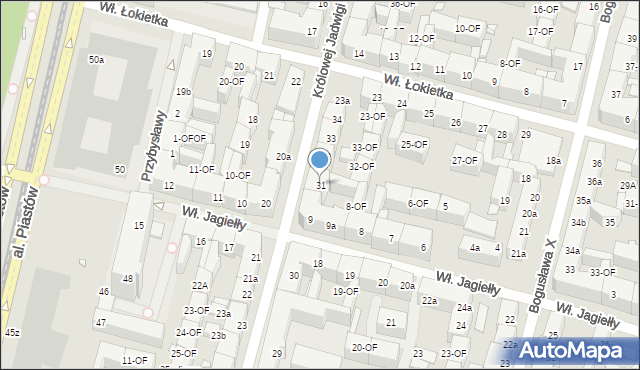 Szczecin, bł. Królowej Jadwigi, 31, mapa Szczecina